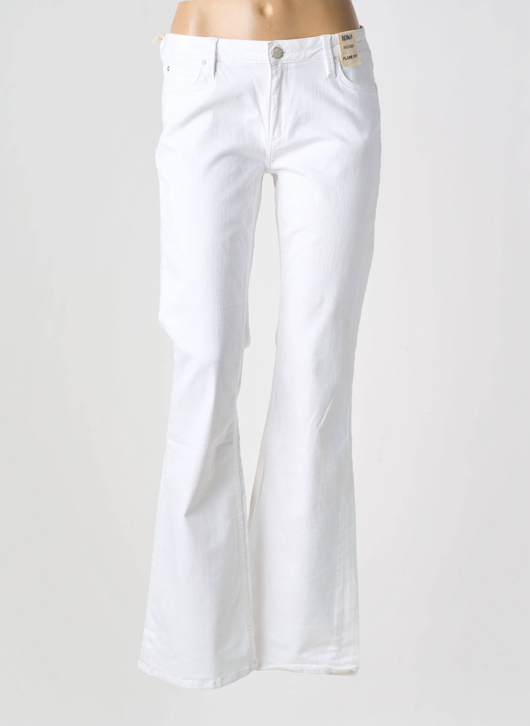 Jean coupe flare stretch taille normale blanc REIKO femme