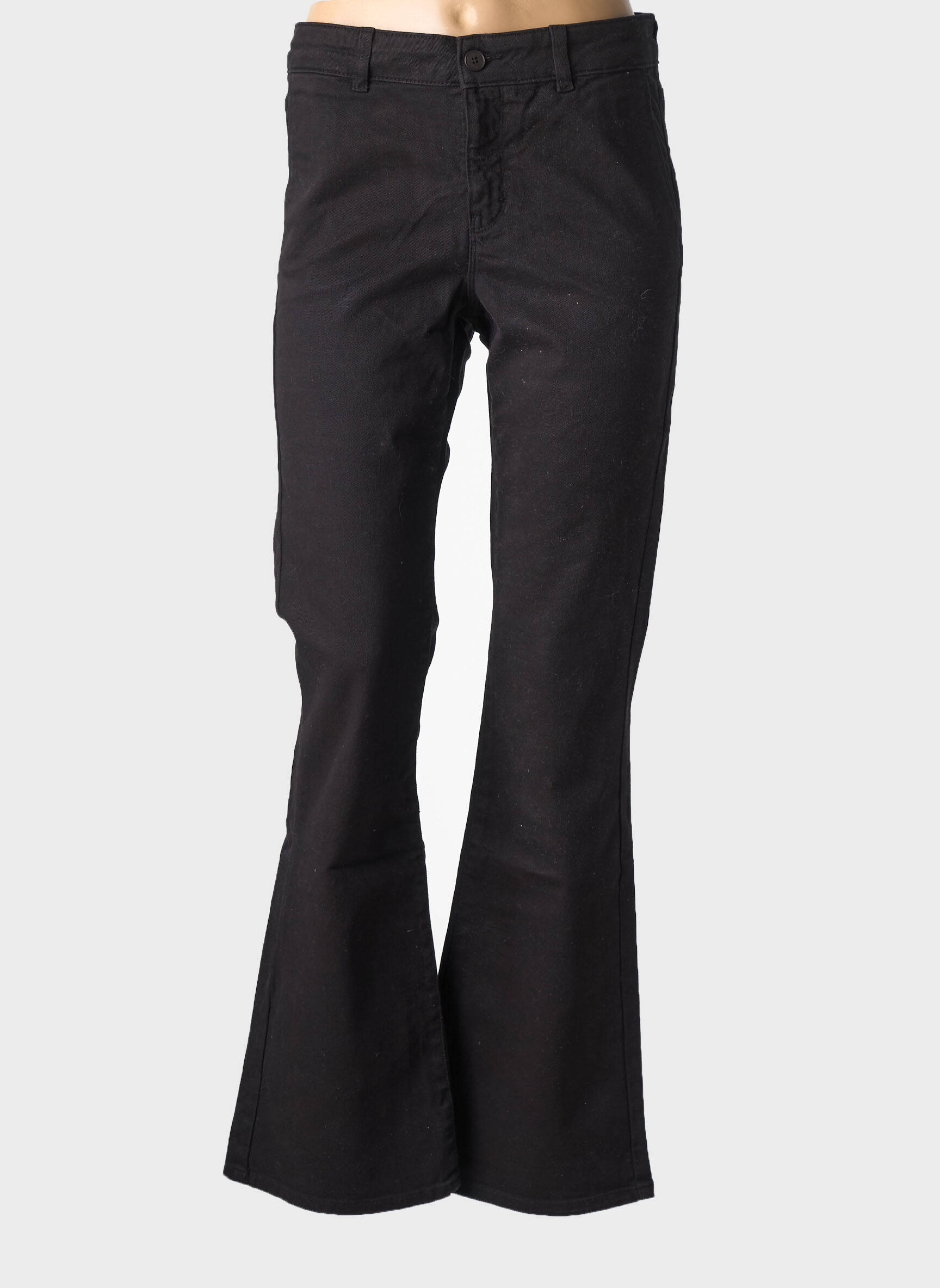 Pantalon flare stretch taille normale noir HAPPY femme
