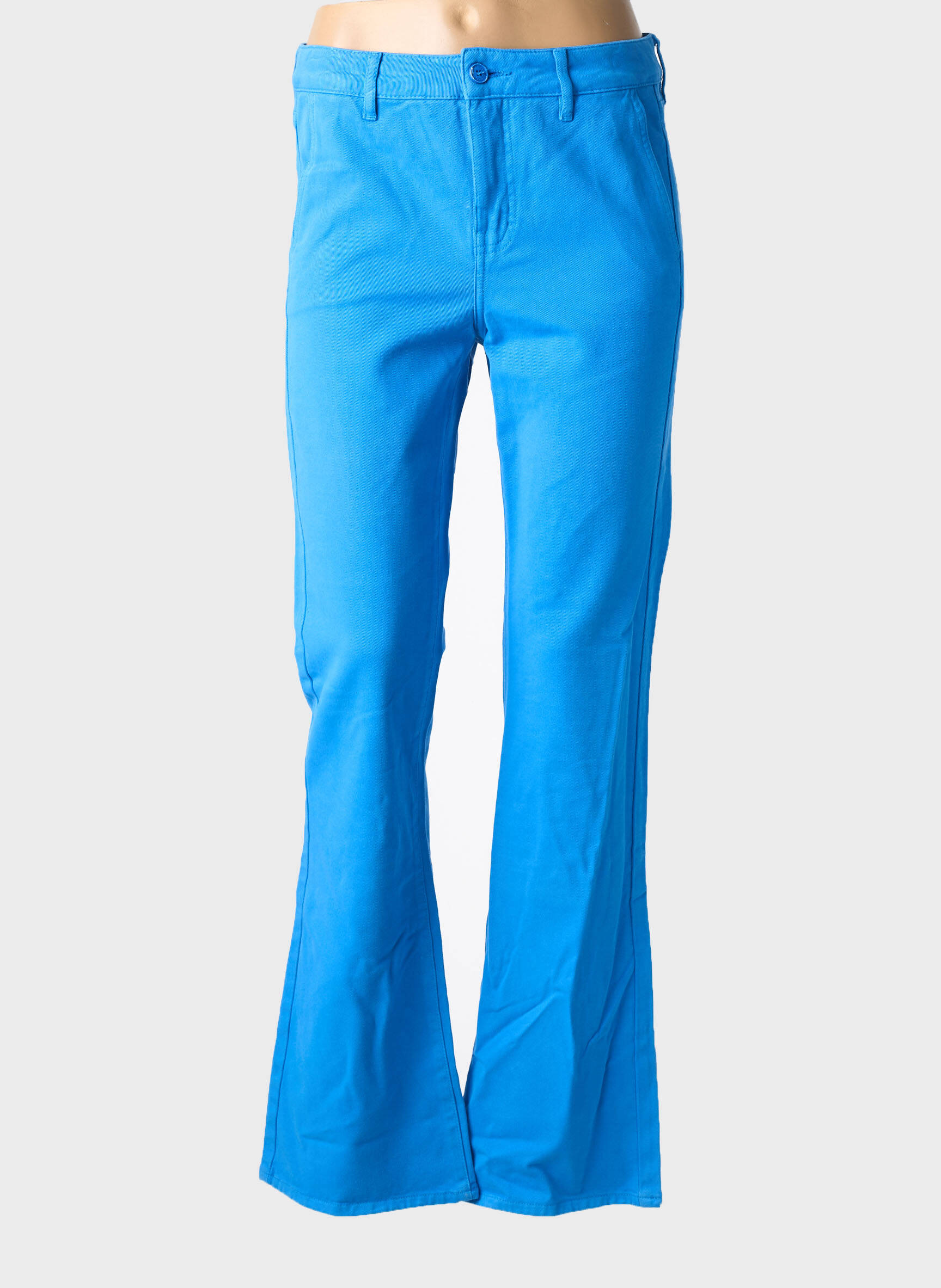Pantalon flare stretch taille normale bleu HAPPY femme