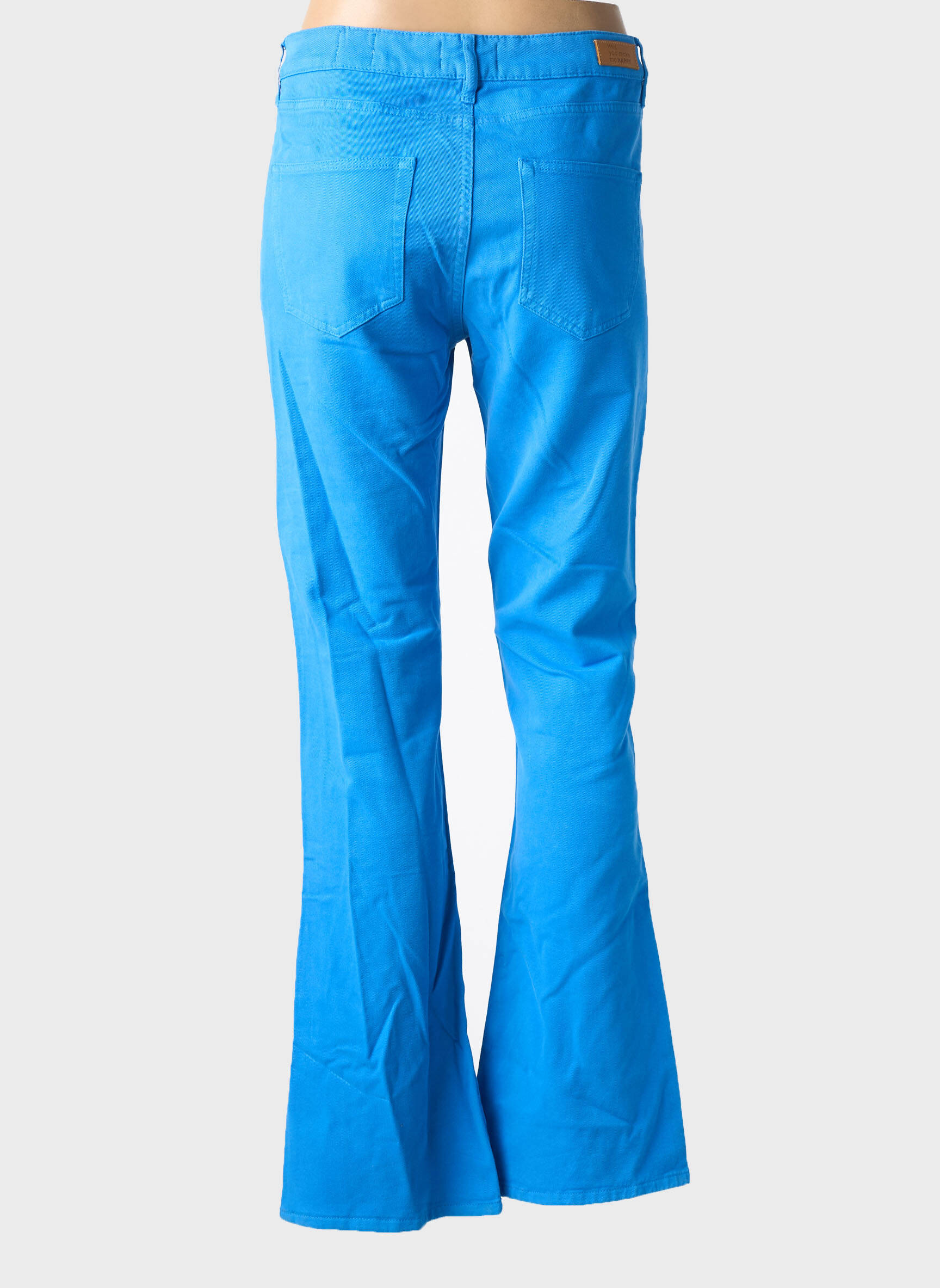 Pantalon flare stretch taille normale bleu HAPPY femme
