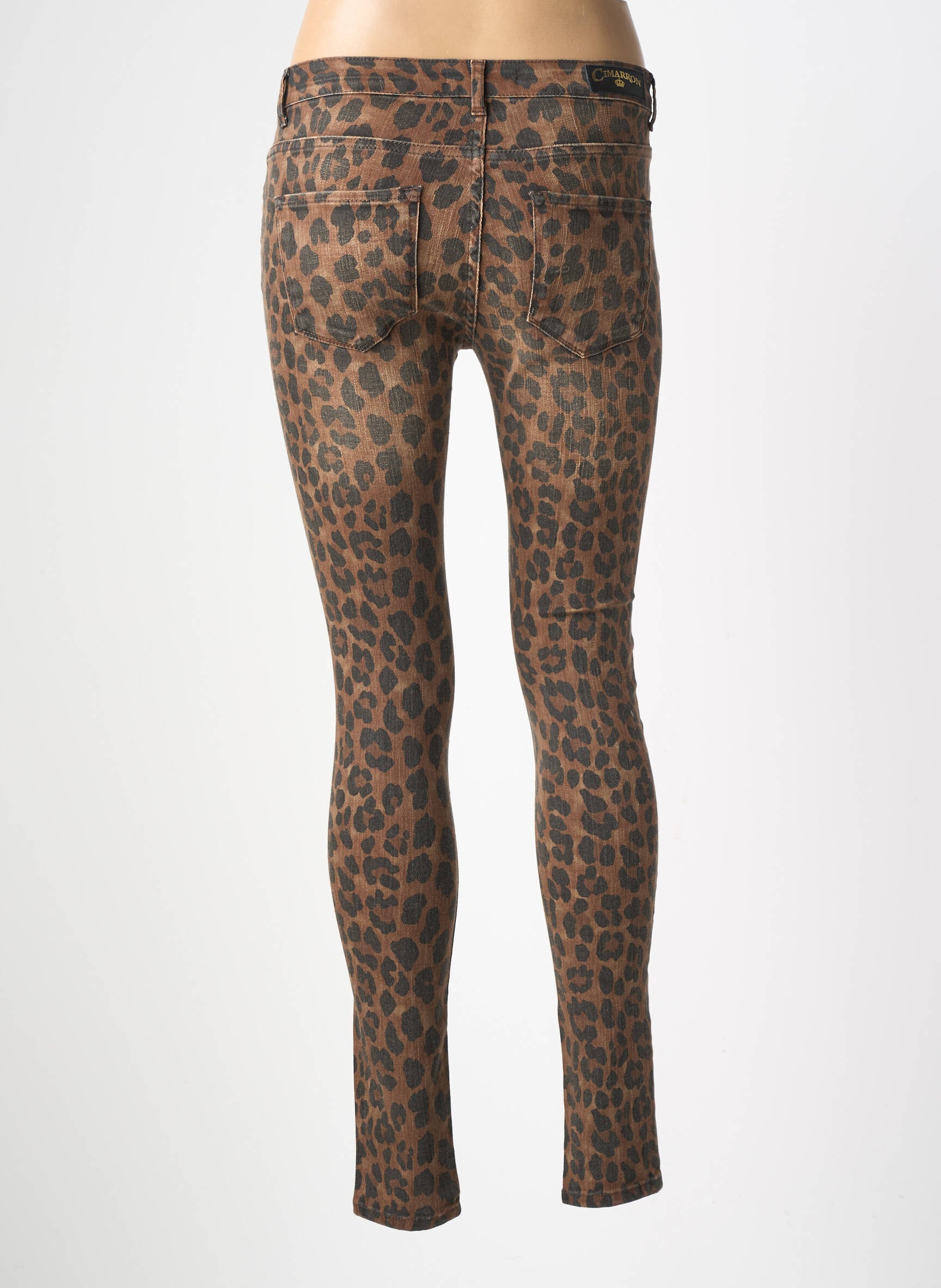 Jeans skinny stretch taille basse marron CIMARRON femme
