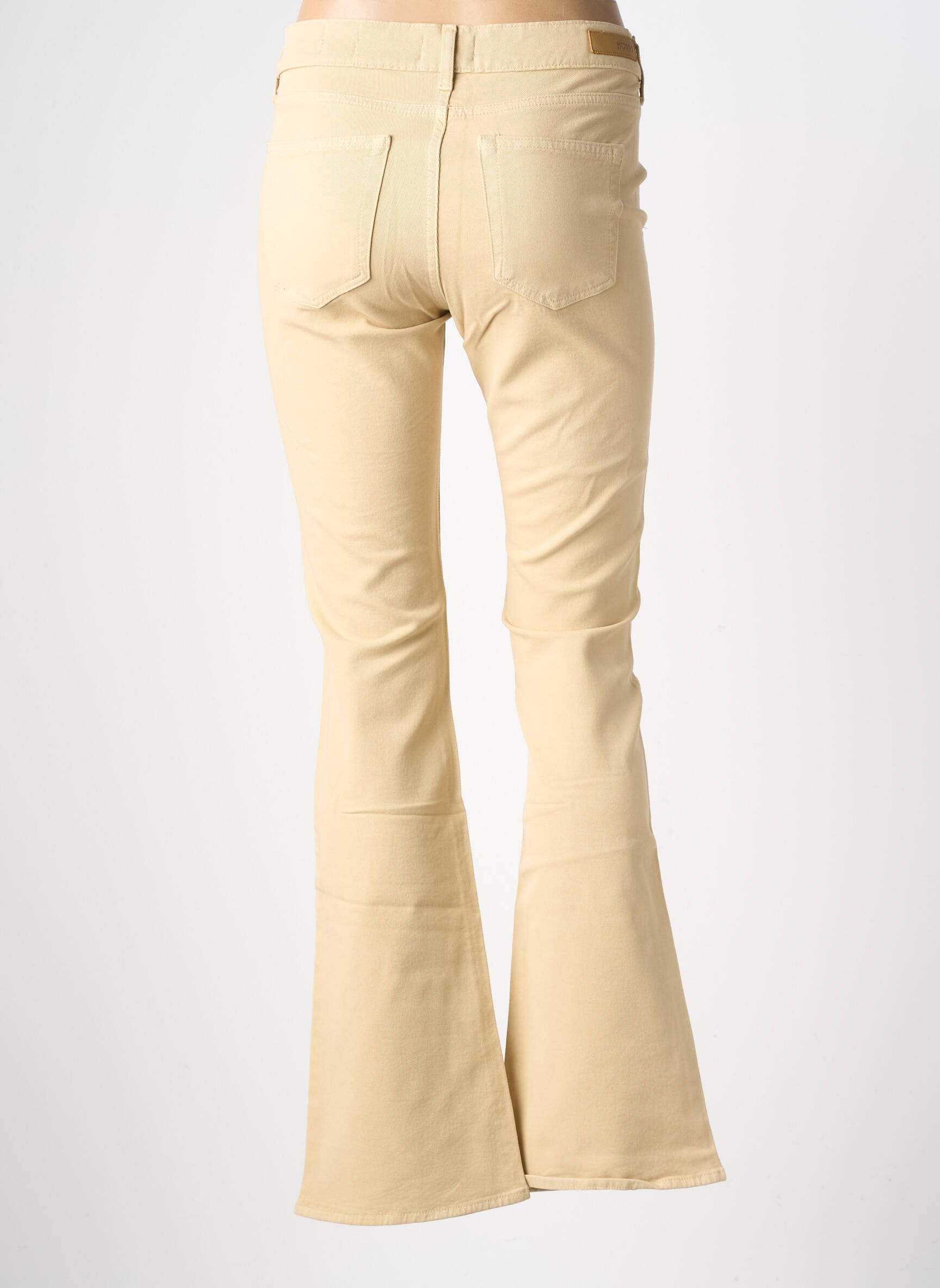 Pantalon flare stretch taille normale beige HAPPY femme