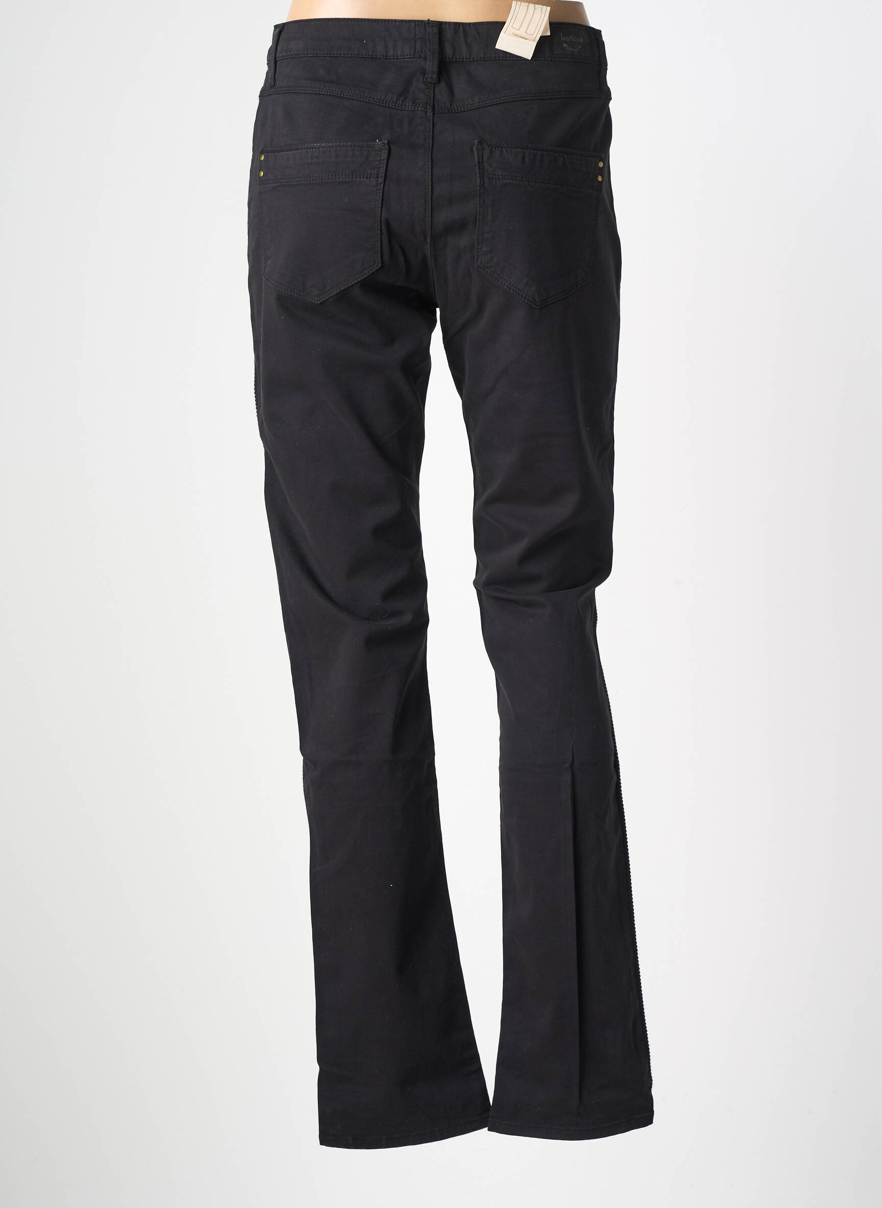 Pantalon droit stretch taille normale noir KANOPE femme