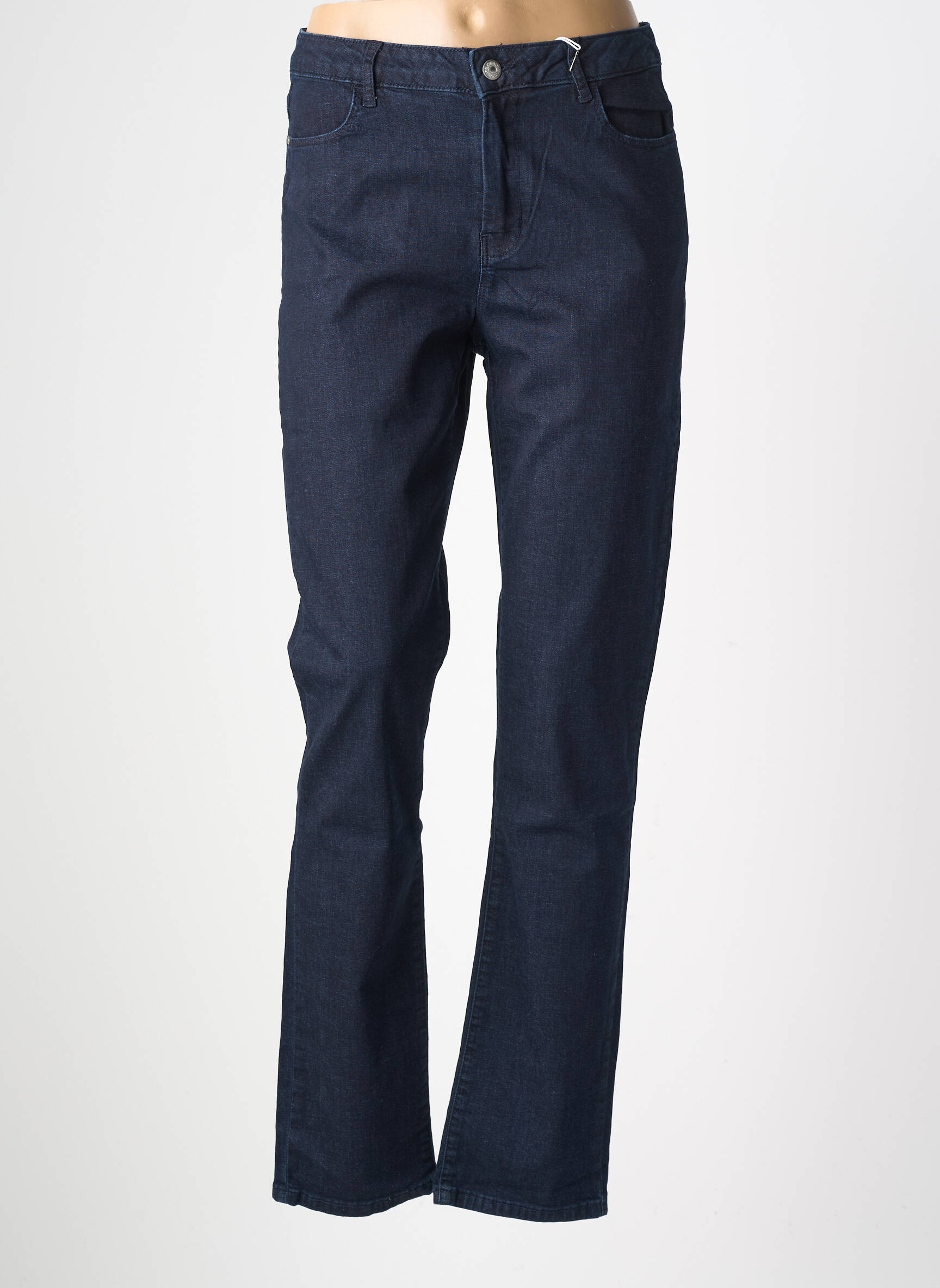 Pantalon droit stretch taille normale bleu KANOPE femme