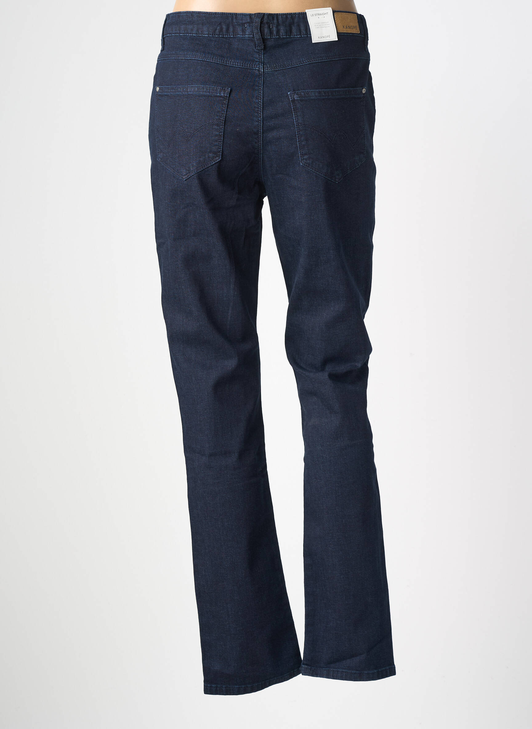 Pantalon droit stretch taille normale bleu KANOPE femme