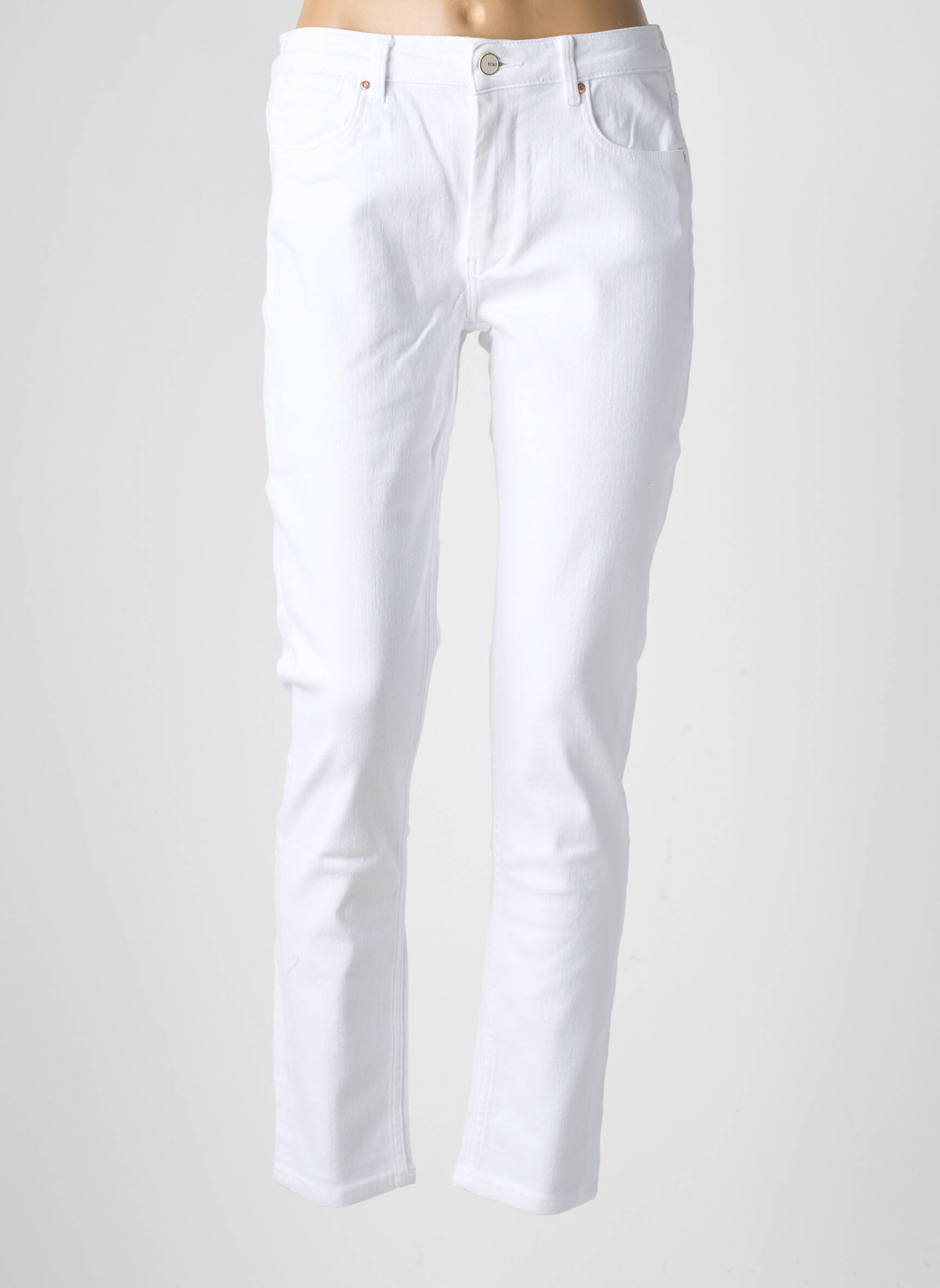Jeans coupe slim stretch taille normale blanc REIKO femme