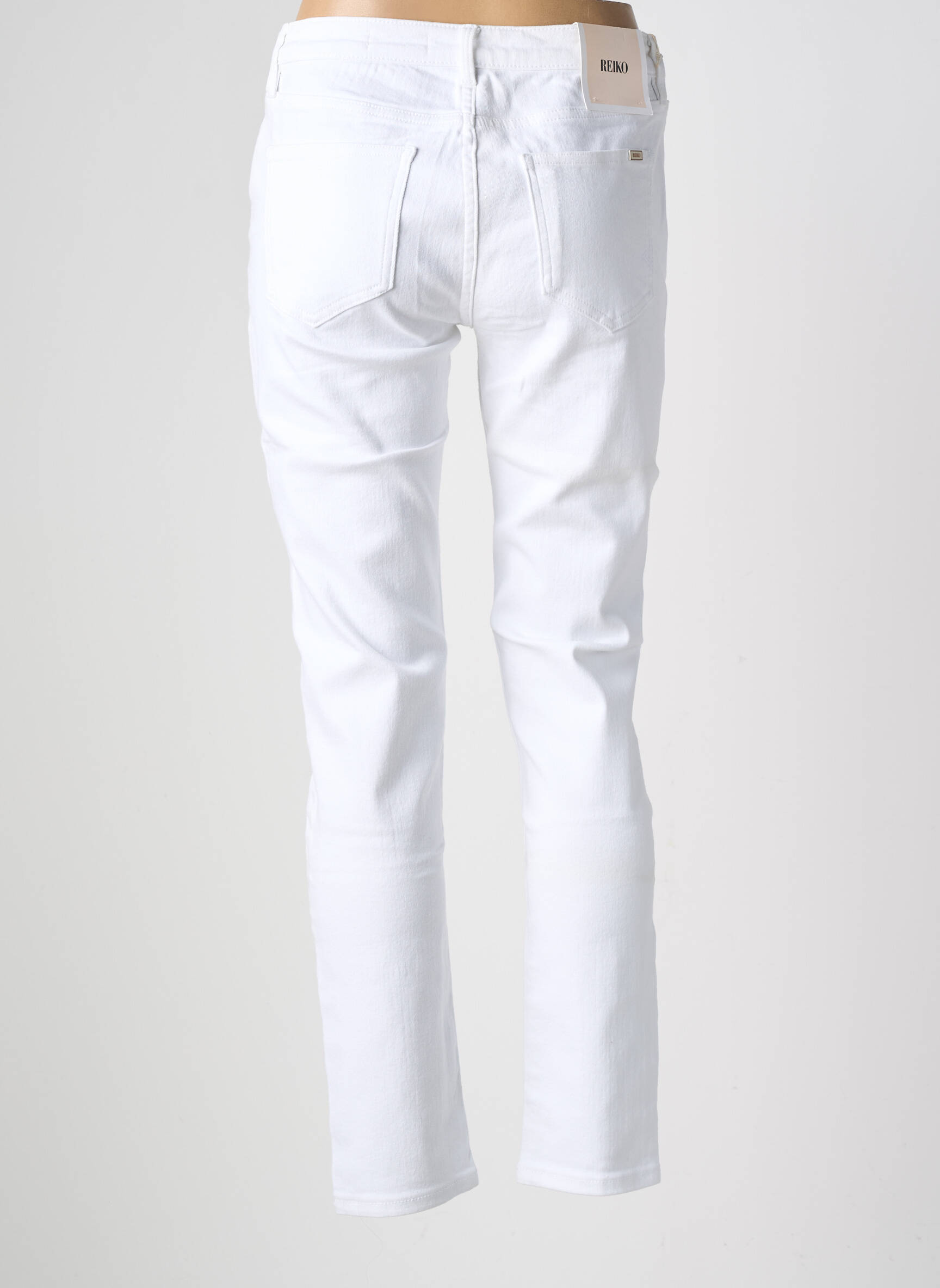 Jeans coupe slim stretch taille normale blanc REIKO femme