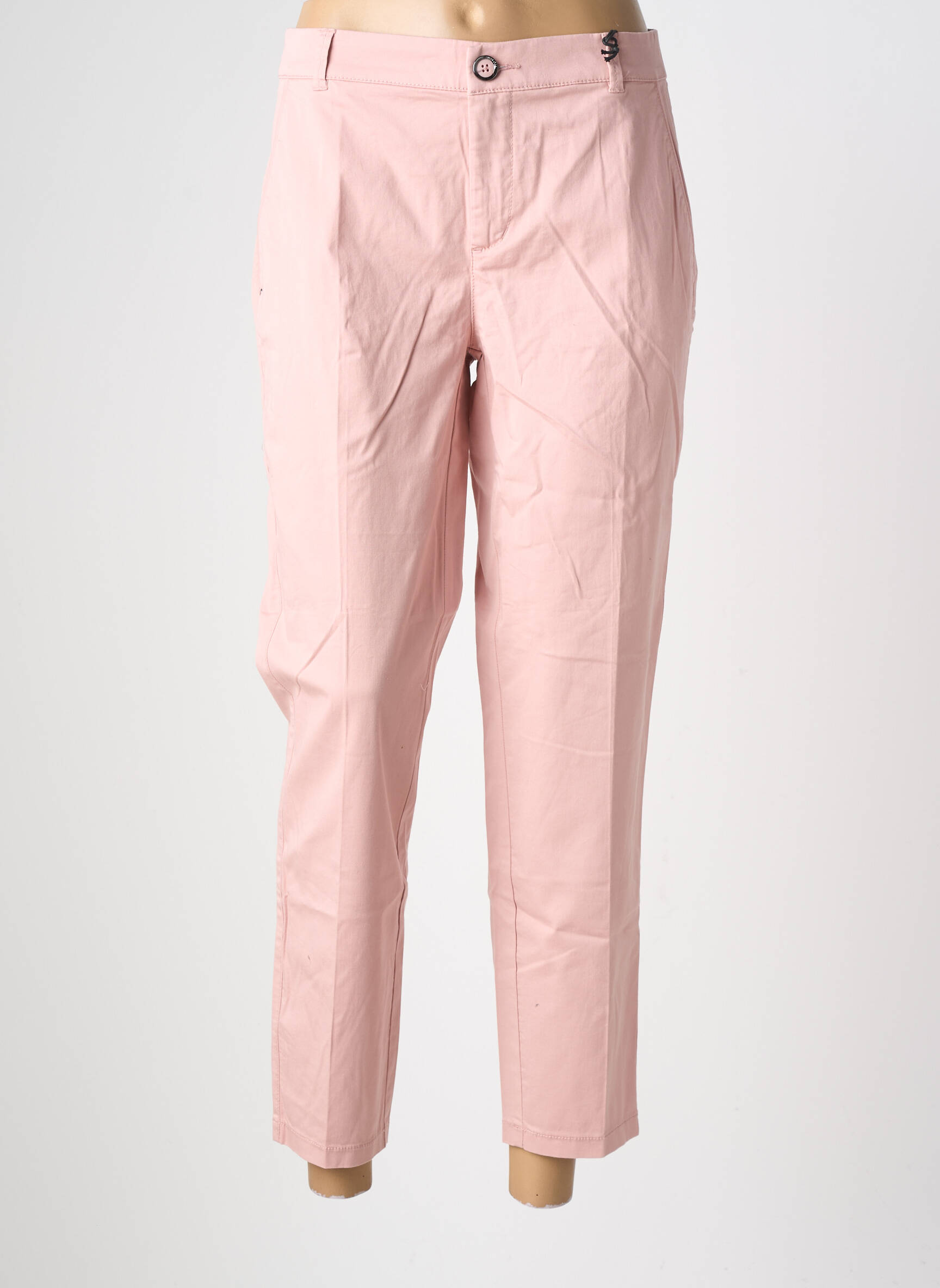 Pantalon chino tissage popeline taille normale rose STREET ONE femme