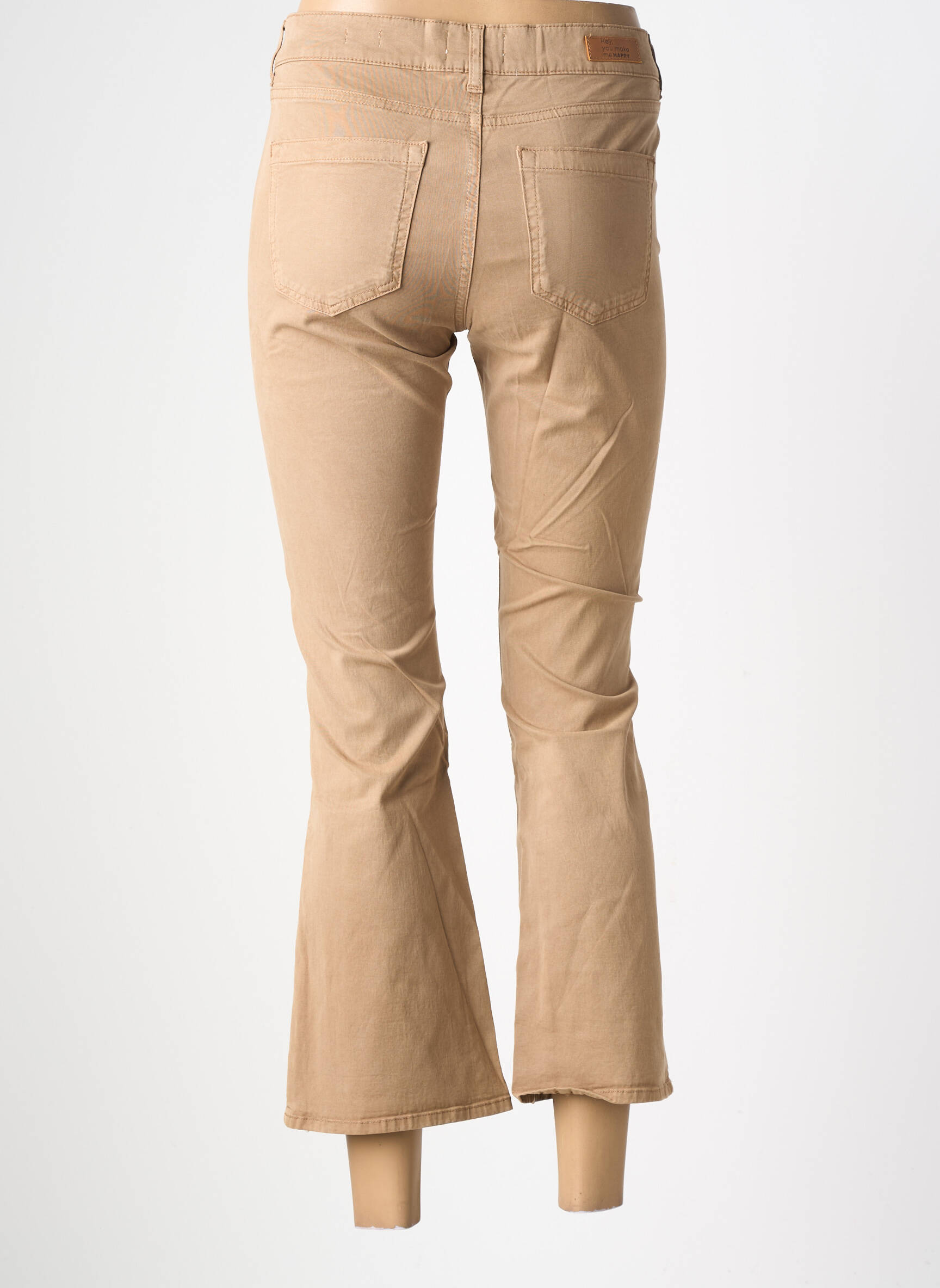 Pantalon 7/8 stretch taille normale marron HAPPY femme