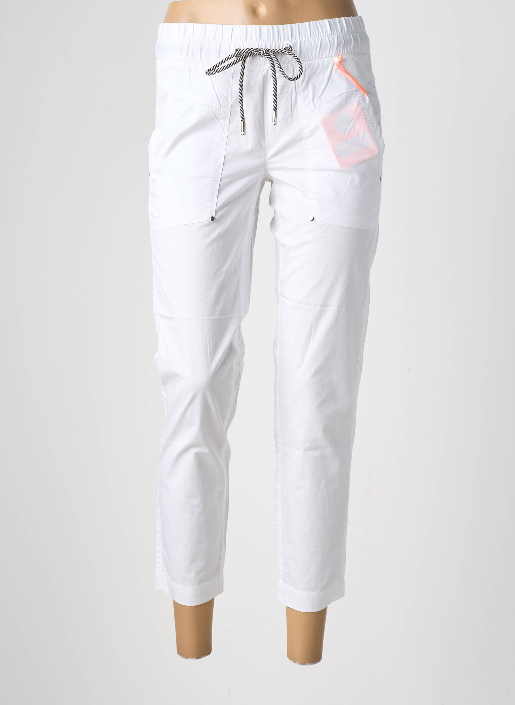 Pantalon 7/8 stretch taille normale blanc STREET ONE femme