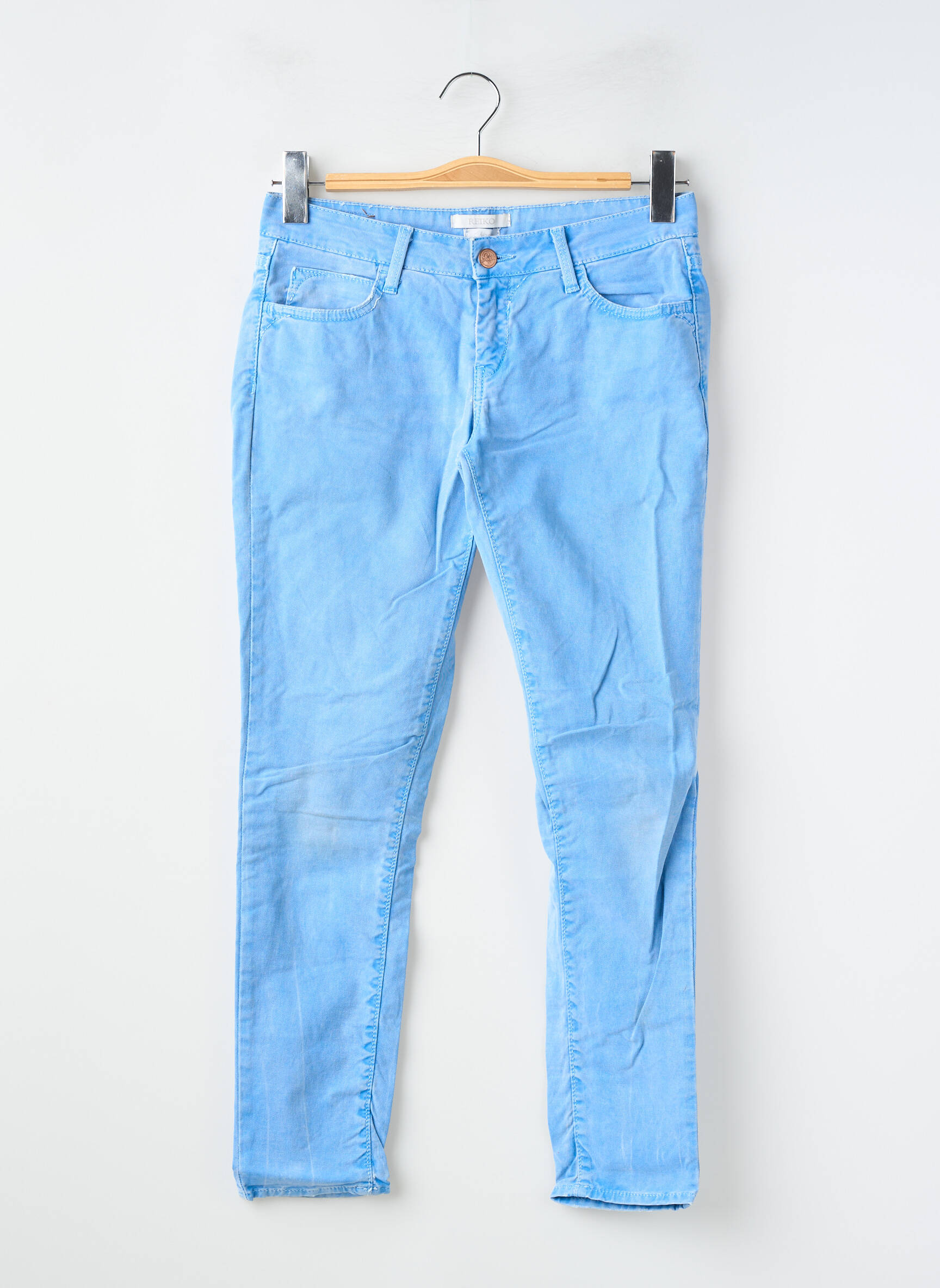 Jeans coupe slim stretch taille normale bleu REIKO femme