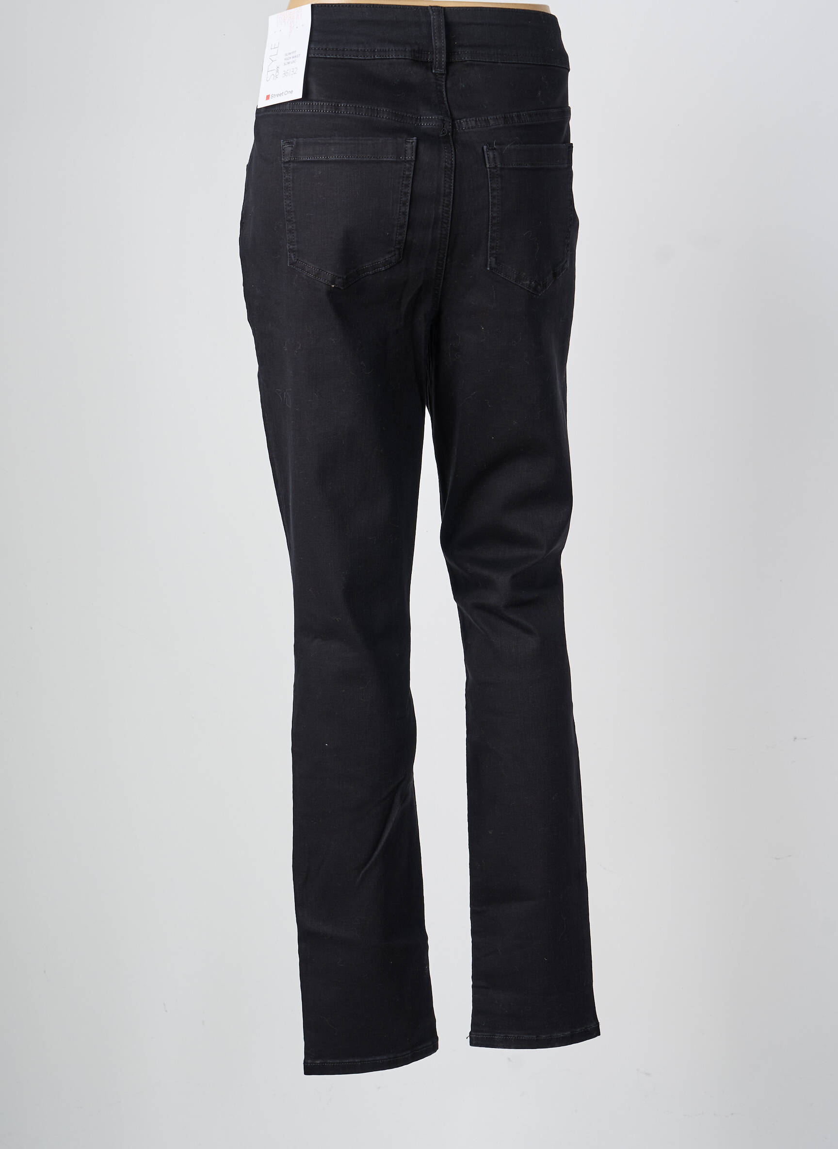 Pantalon slim tissage popeline taille normale noir STREET ONE femme