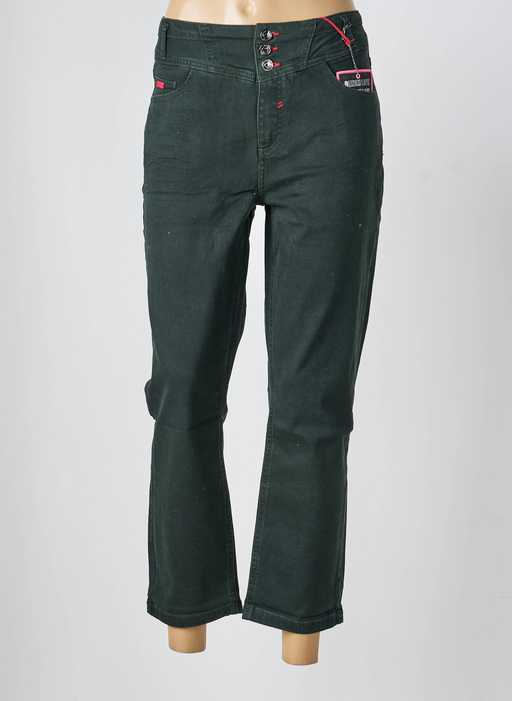 Jeans coupe droite stretch taille normale vert STREET ONE femme