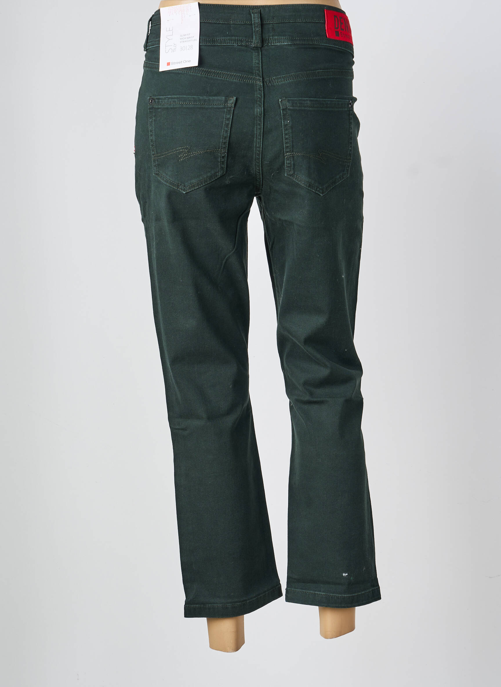 Jeans coupe droite stretch taille normale vert STREET ONE femme