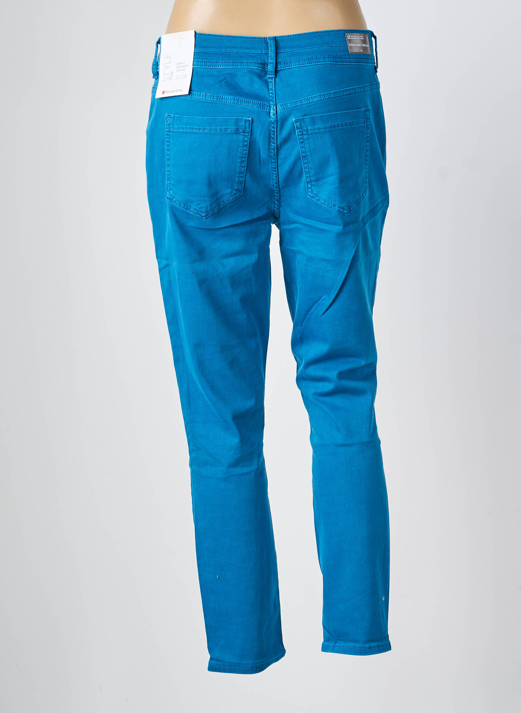 Jeans coupe slim taille haute taille haute bleu STREET ONE femme