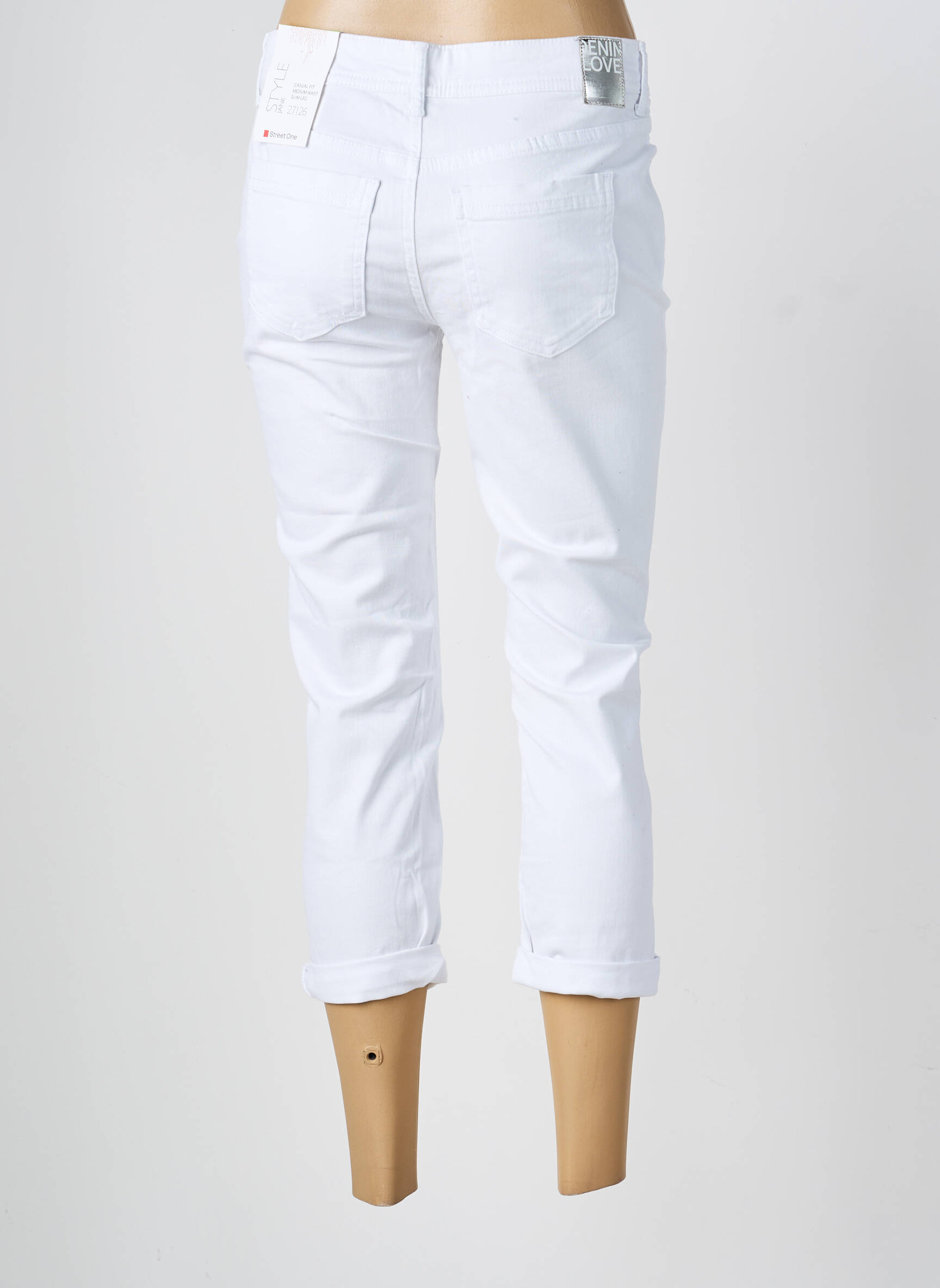 Jeans coupe slim taille basse taille basse blanc STREET ONE femme
