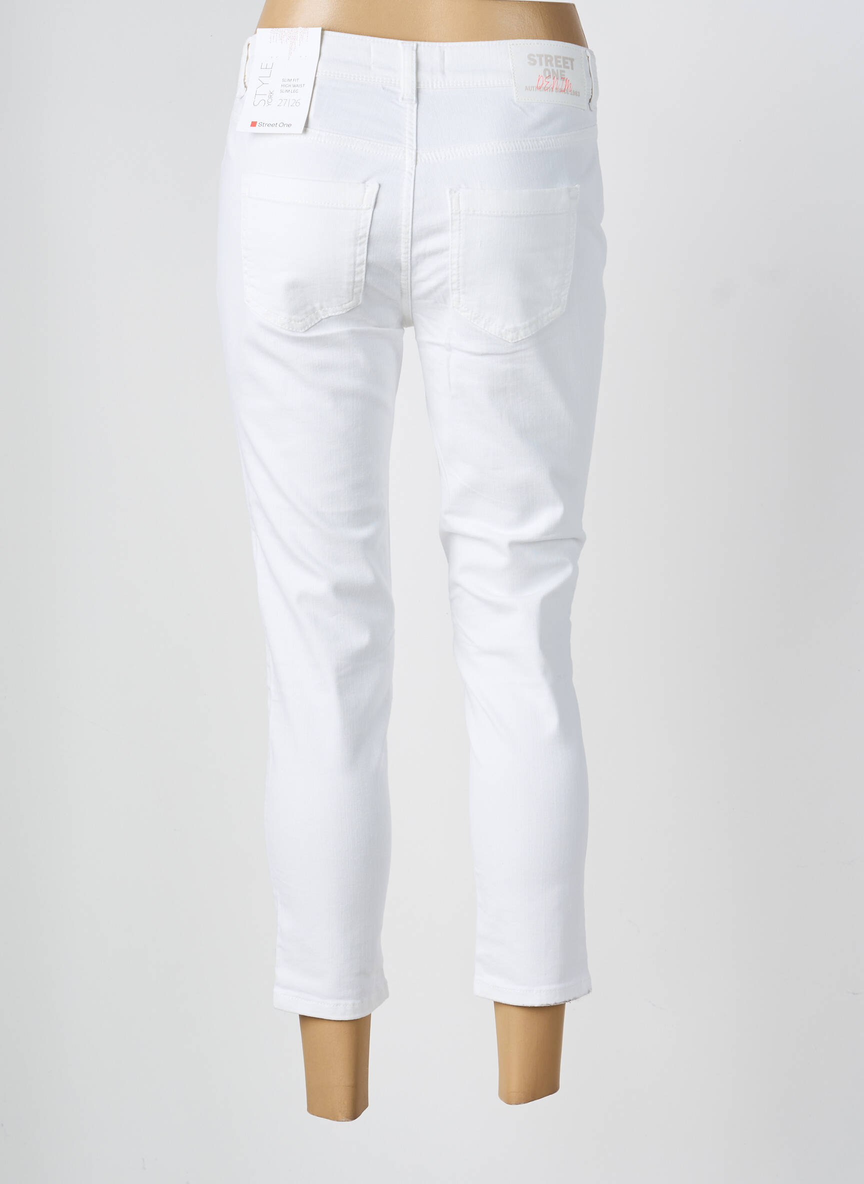 Jeans coupe slim taille basse taille basse blanc STREET ONE femme
