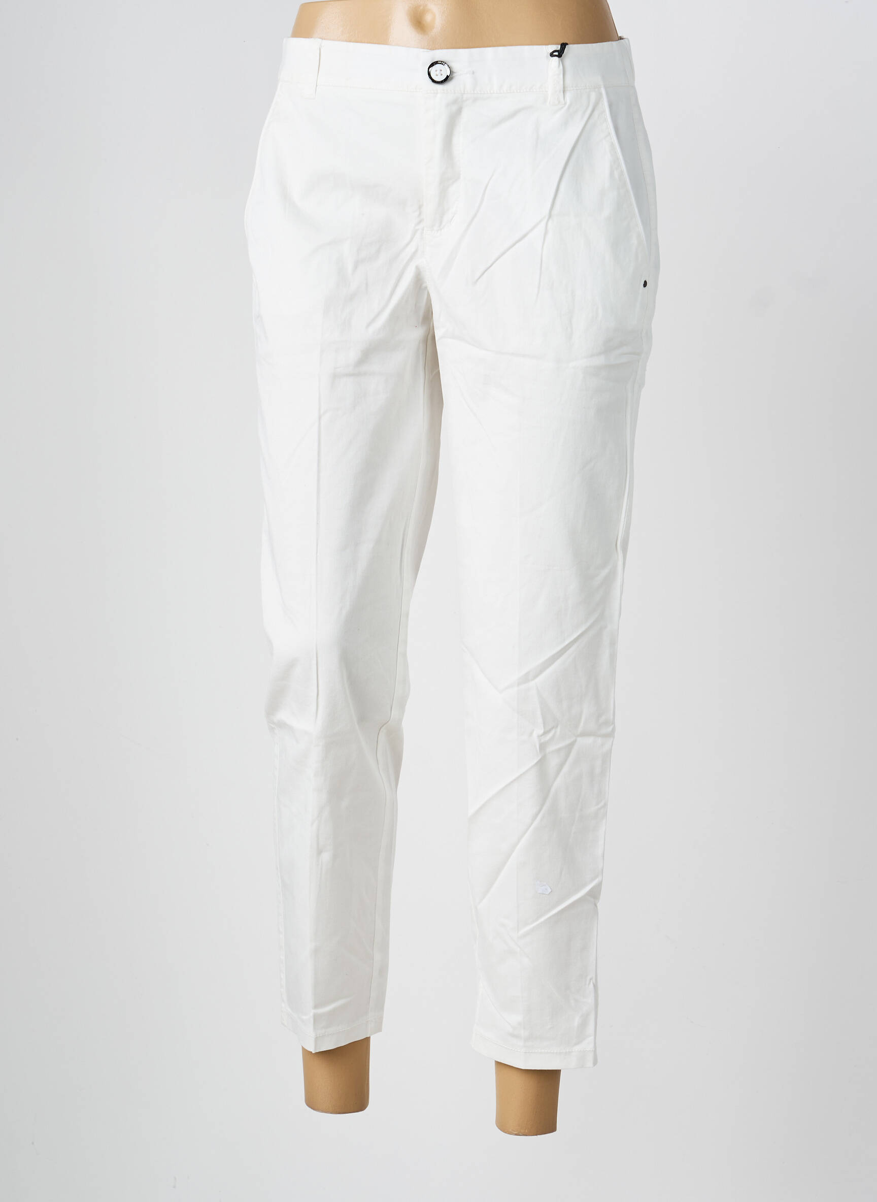 Pantalon chino tissage popeline taille normale blanc STREET ONE femme