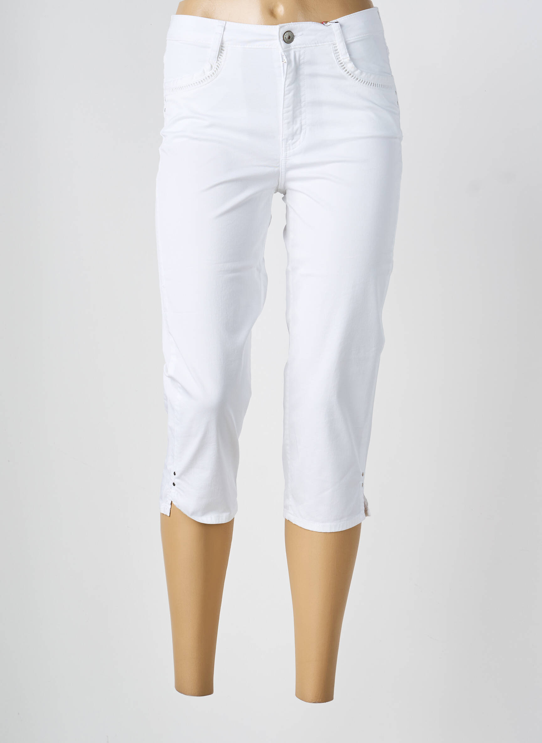 Corsaire stretch taille normale blanc KANOPE femme