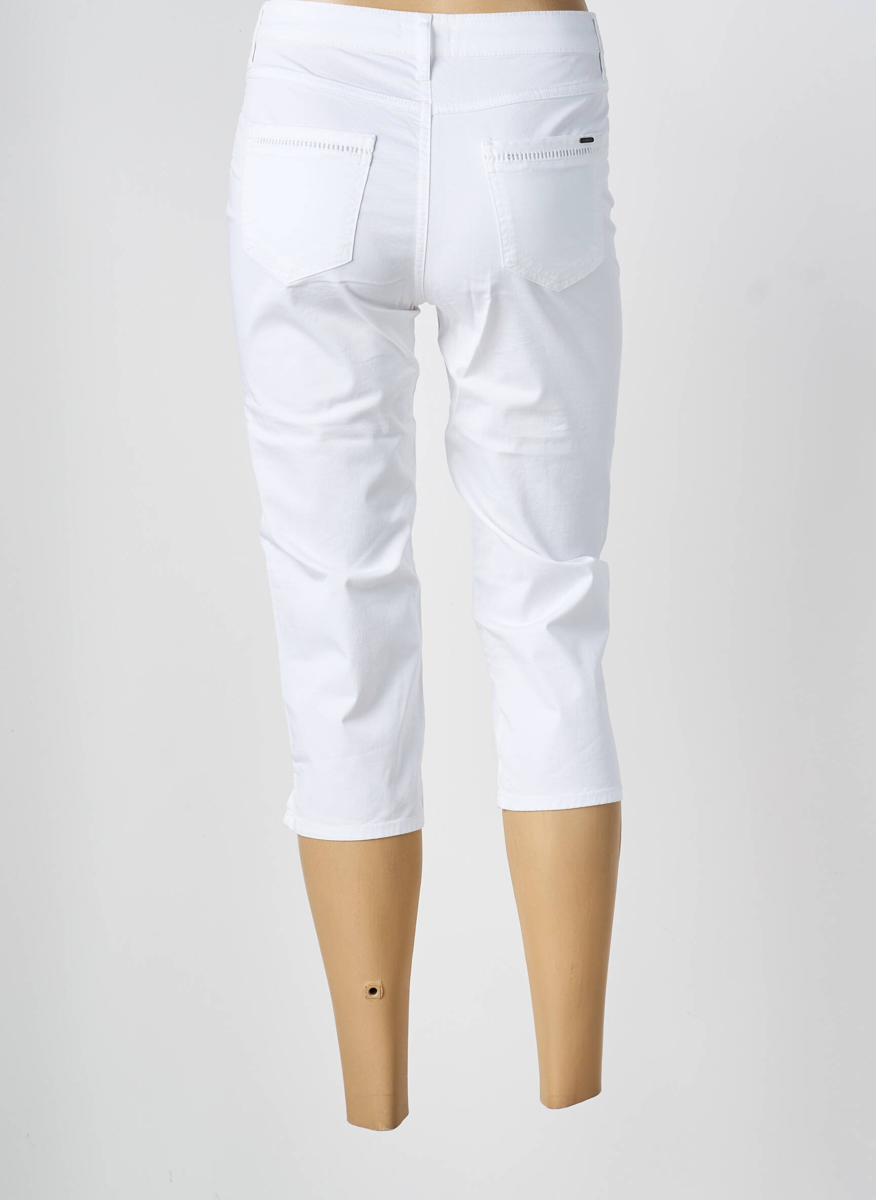 Corsaire stretch taille normale blanc KANOPE femme