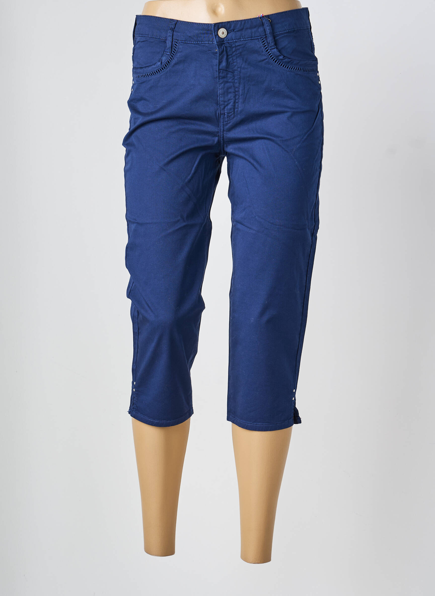 Corsaire stretch taille normale bleu KANOPE femme