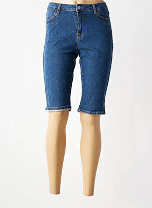 Bermuda taille haute taille haute bleu KANOPE femme