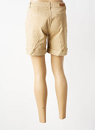 Short fermeture zippée sous rabat boutonné taille normale beige HAPPY femme