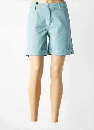 Short fermeture zippée sous rabat boutonné taille normale bleu HAPPY femme