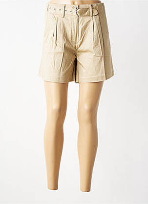 Short taille à pinces taille haute beige CARLING femme