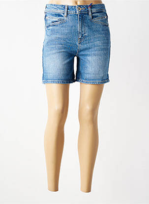 Short tissage denim taille haute bleu fonce STREET ONE femme