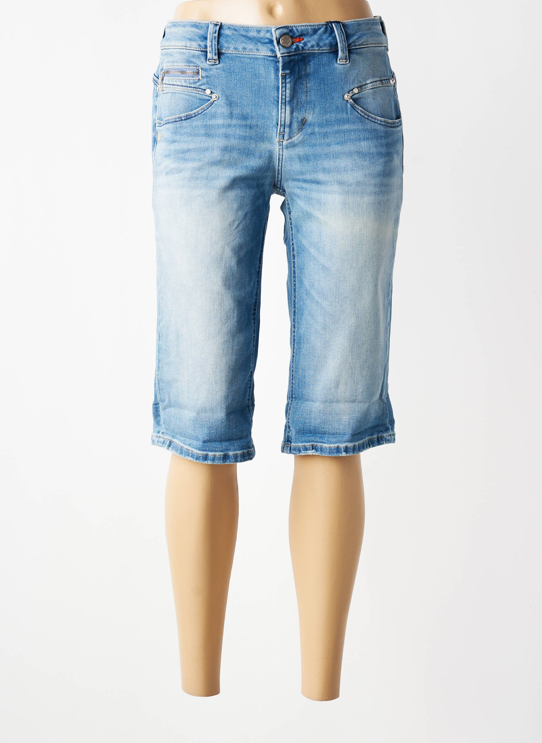 Bermuda taille basse taille basse bleu FREEMAN T.PORTER femme