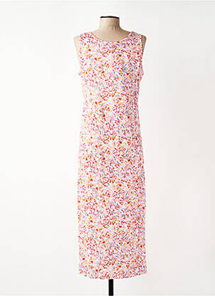Robe longue imprimé fantaisie sans manche rouge RUE MAZARINE femme