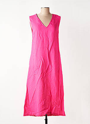 Robe mi-longue sans manche sans manche rose VAN-DOS femme