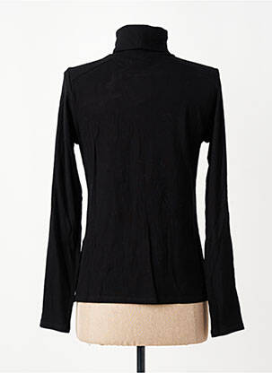 Pull col roulé coupe ajustée manches longues noir KANOPE femme
