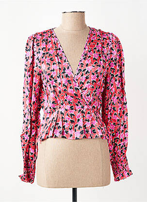 Blouse imprimé fleurs manches longues rose SUNCOO femme