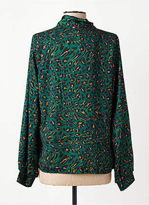 Blouse tissage popeline manches longues vert AMELIE & AMELIE femme