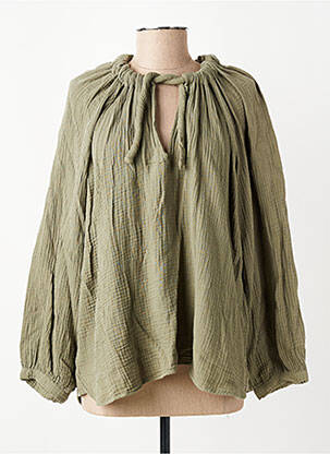 Blouse manches longues manches longues vert AMOUR femme