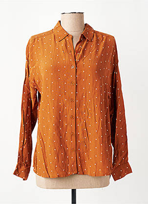 Chemisier coupe cintrée manches longues marron INDI & COLD femme