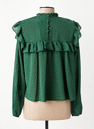 Blouse fermeture boutonnée au dos manches longues vert SCHOOL RAG femme
