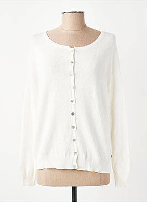 Gilet manches longues col rond blanc YERSE femme