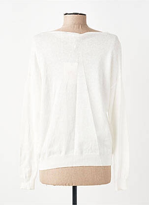 Gilet manches longues col rond blanc YERSE femme
