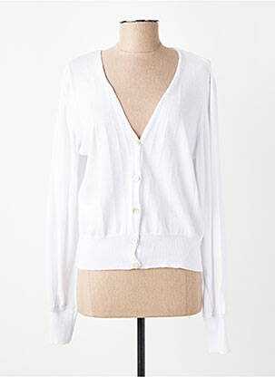 Gilet manches longues resserrée sur le bas blanc AMELIE & AMELIE femme