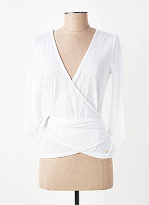 Gilet cache-cœur manches 3/4 blanc LPB LES PETITES BOMBES  femme