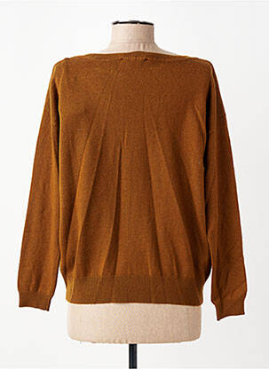 Pull col v manches longues marron SCHOOL RAG femme