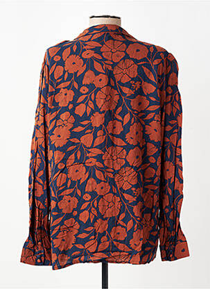 Chemisier imprimé fleurs manches longues bleu KANOPE femme