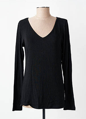 Pull coupe cintrée manches longues noir PAKO LITTO femme