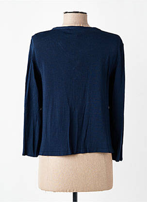 Sous-pull tissage côtelé manches 3/4 bleu RINASCIMENTO femme