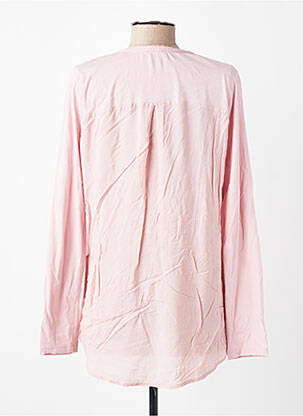 Blouse tissage popeline manches longues rose YERSE femme