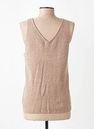 Pull tissage chiné sans manche marron YERSE femme