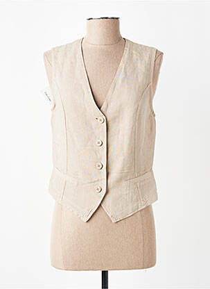 Gilet sans manche poches beige PAKO LITTO femme